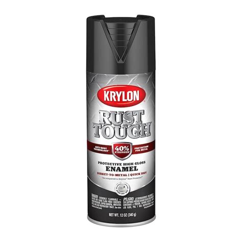 Krylon Gloss Black Enamel Spray Paint Net Wt 12 Oz K09202008 At