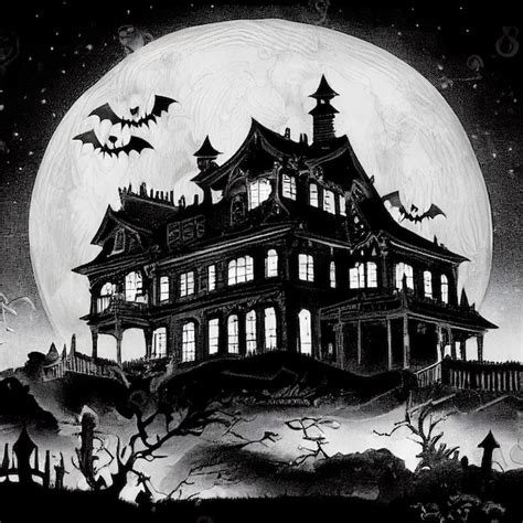 Ilustra O De Um Horror Halloween Casa Velha Assombrada Na Floresta