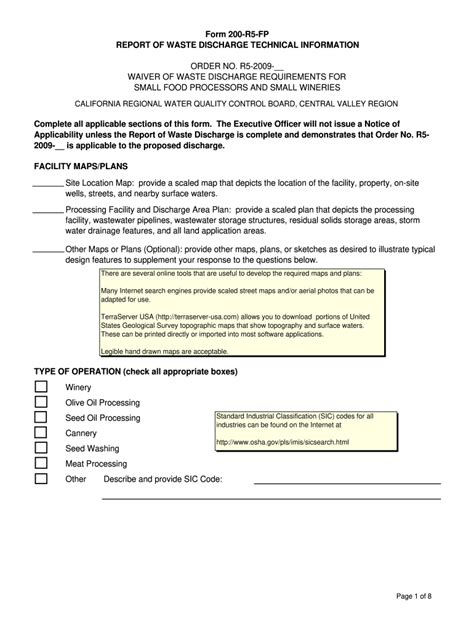 Waste Discharge Requirements Form Fill Out And Sign Printable Pdf