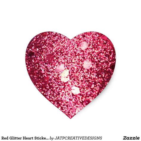 Red Glitter Heart Stickers Heart Stickers Red Glitter