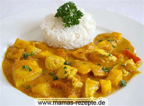 Hähnchen - Mango Curry | Mamas Rezepte - mit Bild und Kalorienangaben
