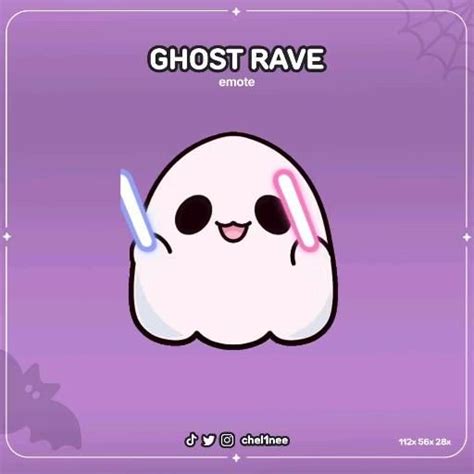 Animated Ghost Rave Emote For Halloween Jam Dancing Glowstick Cute