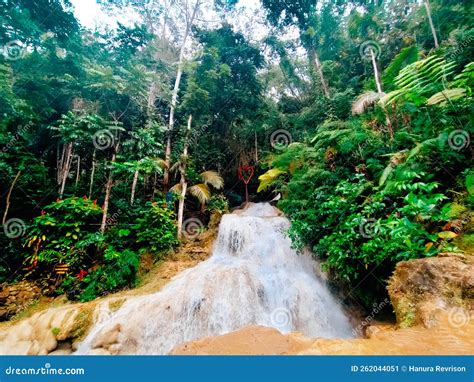 Waterfall at Sungai Mudal with Beautiful Landscape Stock Image - Image ...