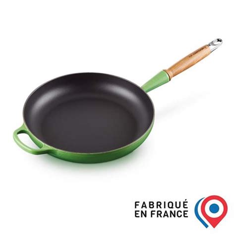 LE CREUSET Sauteuse en fonte émaillée avec manche en bois 28 cm Vert