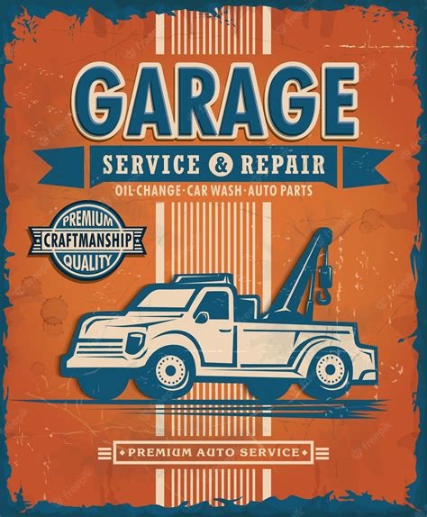 Premium Vector Vintage Garage Poster Design