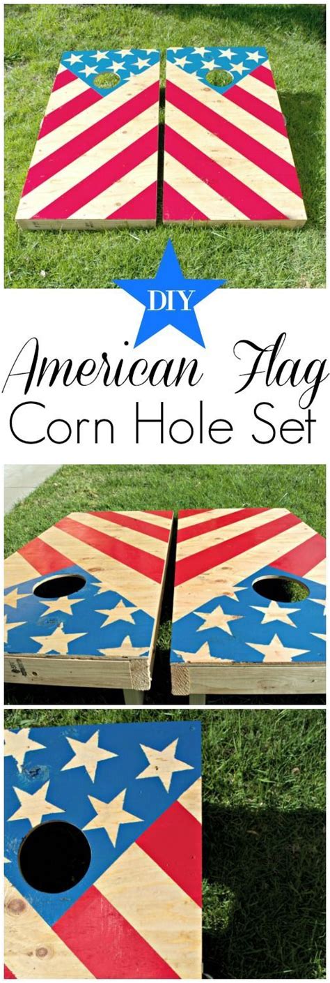 Diy American Flag Corn Hole Collectively Christine Th Of July