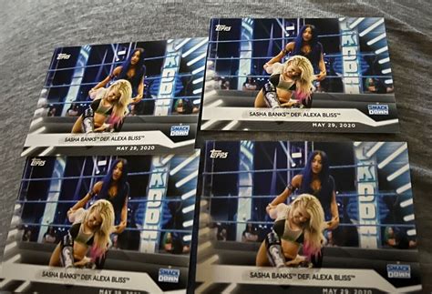 Topps Wwe Womens Division Match Card Sasha Banks Def Alexa