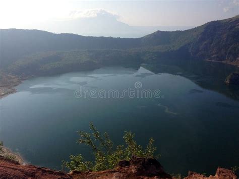 Taal Crater Lake Seen from the Slopes of the Highly Active Taal Volcano ...