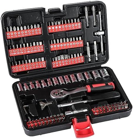 Trintion 130 Piece Drive Socket Set 1 4 Inch Screwdriver Bits Extension