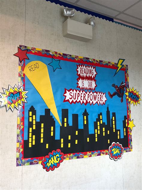 Library Bulletin Board “reading Is Our Superpower “ Superhero