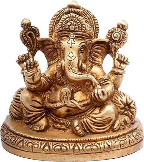 Amazon Gangesindia Mangal Murti Lord Ganesha Brass Sculpture