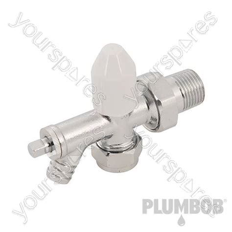 Chrome Plated Angled Radiator Valve With Drain Off 15mm 855285 By Plumbob