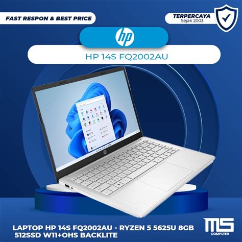 Jual Laptop Hp S Fq Au Ryzen U Gb Ssd W Ohs Backlite