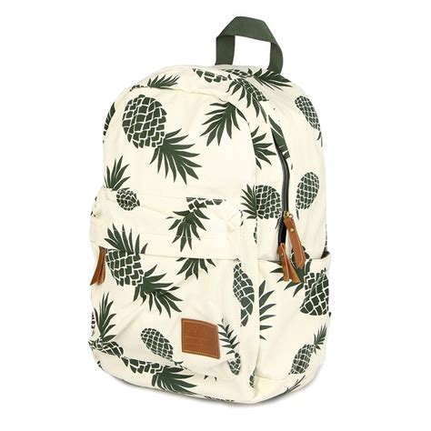 Mochila Feminina Estampada Tropical Abacaxi Bolsa De Escola Casual