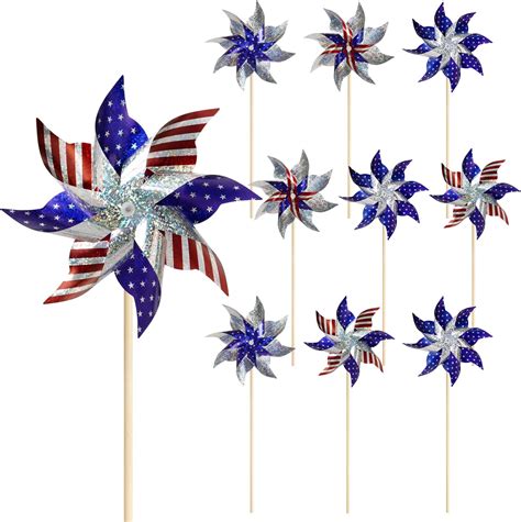 Veteur Rdcrew 4th Of July Patriotic Pinwheels 10pcs