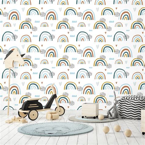 Earthchild Rainbows - Brooklyn - Wallpaper - Mint Art Co