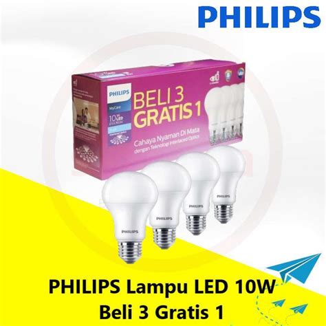 Promo Lampu LED Bulb Bohlam PHILIPS Paket 10 Watt Mycare Pack 10W 3