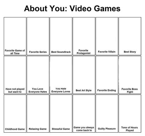 About You Video Games Blank Template Imgflip