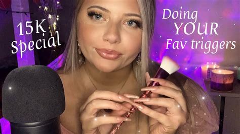 Asmr Doing Your Favorite Triggers 15k Special 💜 Trigger Assortment Youtube