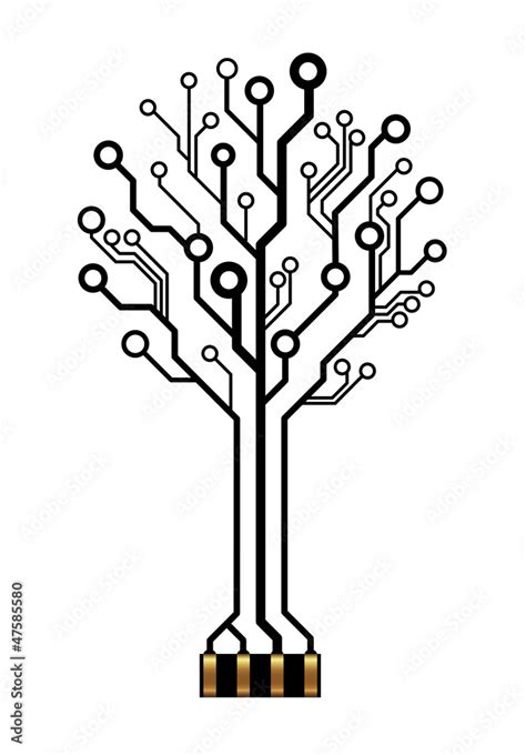 Vector Technology Tree For Logo Or Icon Stock Vector Adobe Stock