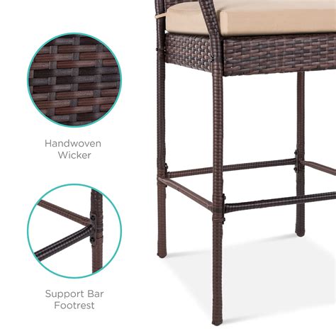 Buy Best Choice Products Set Of 2 Wicker Bar Stools Indoor Outdoor Bar