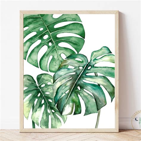 Tropical Leaf Print Etsy