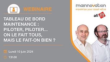 Webinaire Tableau De Bord Maintenance Piloter Piloter On Le