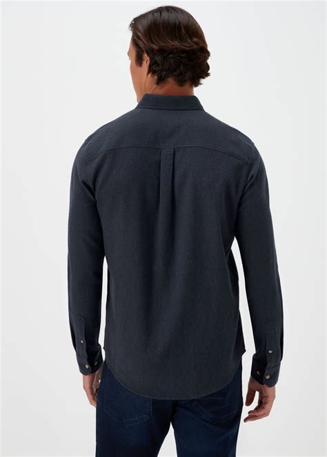 Navy Twill Long Sleeve Shirt Matalan