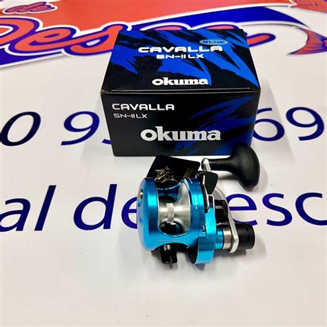 Carrete De Jigging Okuma Cavalla Blue Narrow Lh Vel Sal De Pesca