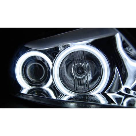 2x Phares avant Angel Eyes chrome adaptable sur BMW Série 3