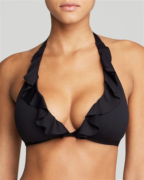 Ralph Lauren Blue Label Ruffle Solids Halter Bikini Top Where To Buy