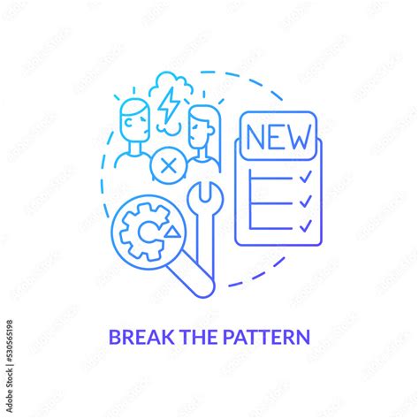 Break Pattern Blue Gradient Concept Icon Fix Relationship After Fight Abstract Idea Thin Line