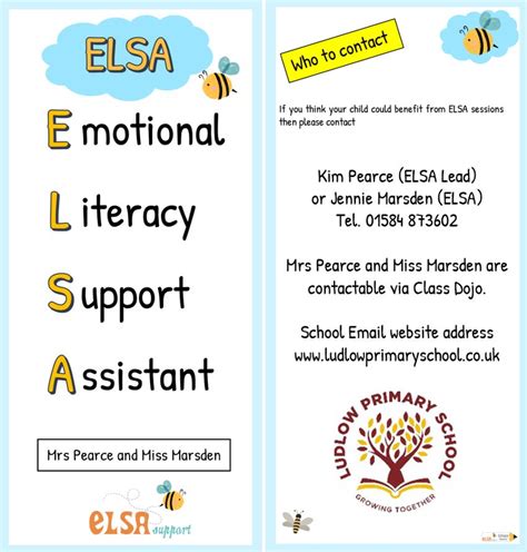 ELSA Emotional Literacy Support Assistant Ludlow Primary School