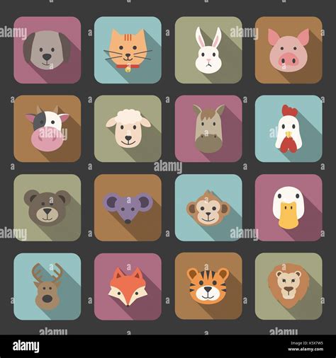 Animal Face Set Stock Vector Image And Art Alamy