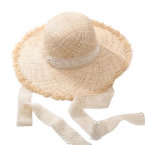 Jyyybf Womens Summer Straw Hat Lightweight Breathable Wide Brim Beach Sun Hat Fringed Floppy