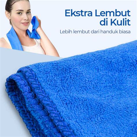 TaffHOME Handuk Microfiber Towel Soft Quick Dry 35x75cm U0755 Blue