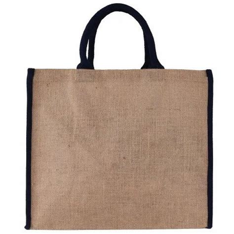 Webbed Handle Zipper Plain Jute Carry Bag Size Dimension X X