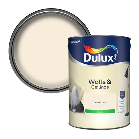 Dulux Silk Emulsion Paint Ivory Lace 5l Homebase