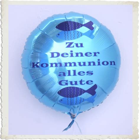 Zu Deiner Kommunion alles Gute Junge Luftballon aus Folie türkis