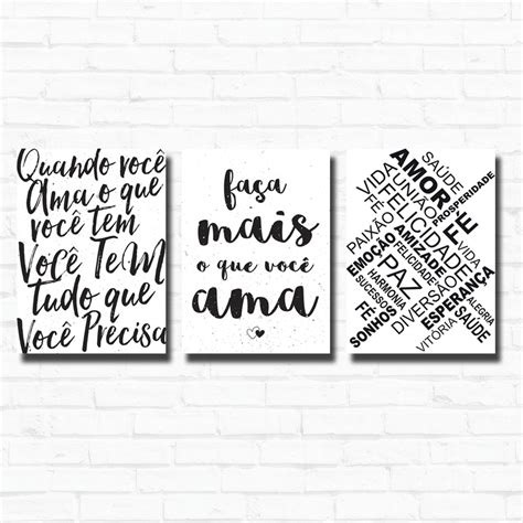 Kit Placas Decorativas X Cm Frases Motivacionais Elo