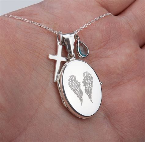 Engraved Locket Necklace With Photocustom Memorial Locket Etsy