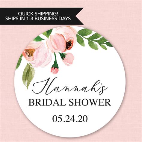 Bridal Shower Stickers Bridal Shower Favor Stickers Wedding Etsy