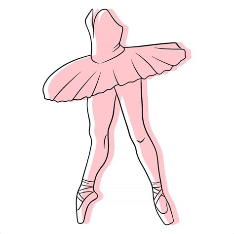 Ballet Ballerinas Legs In A Tutu And Pointe Line Art 2825286 Vector