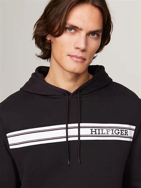 Hilfiger Monotype Stripe Lounge Hoody Black Tommy Hilfiger