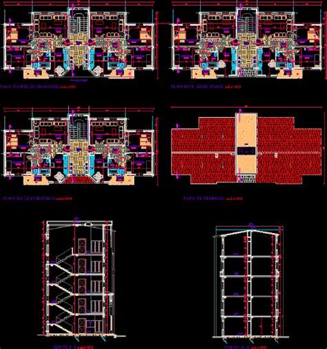 Planos De Torre Pisos En Dwg Autocad Vivienda Multifamiliar