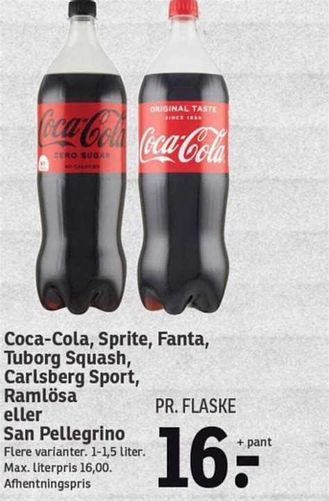 Coca Cola Sprite Fanta Tuborg Squash Carlsberg Sport Ramlösa eller