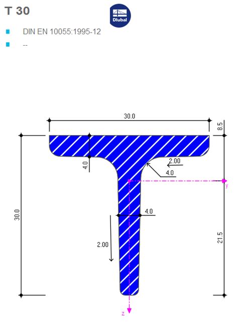 T 30 | DIN EN 10055:1995-12 | Cross-Section Properties & Analysis ...