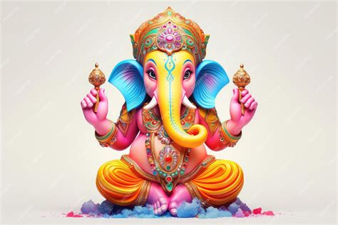 Premium AI Image | cartoon lord ganesha on isolated white background