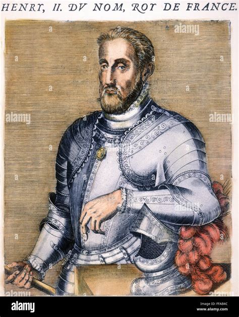 Henry Ii Of France N1519 1559 Line Engraving French 1584 Stock