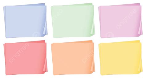 Empty Colored Papers Pink Clipart Six Vector, Pink, Clipart, Six PNG ...